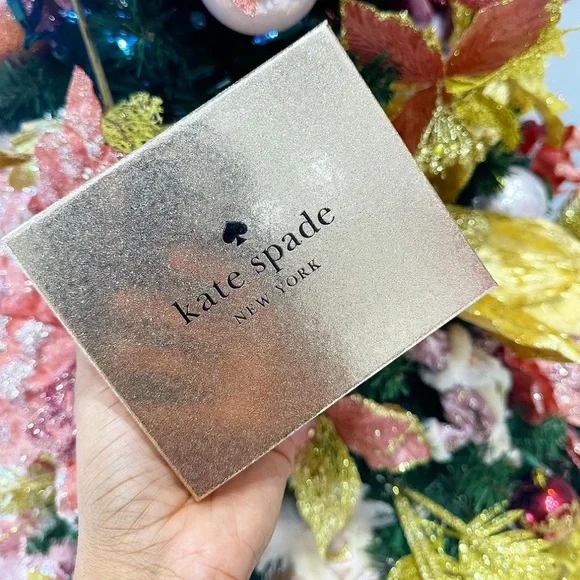 Kate spade ♠️boxed small glitter slim cardholder